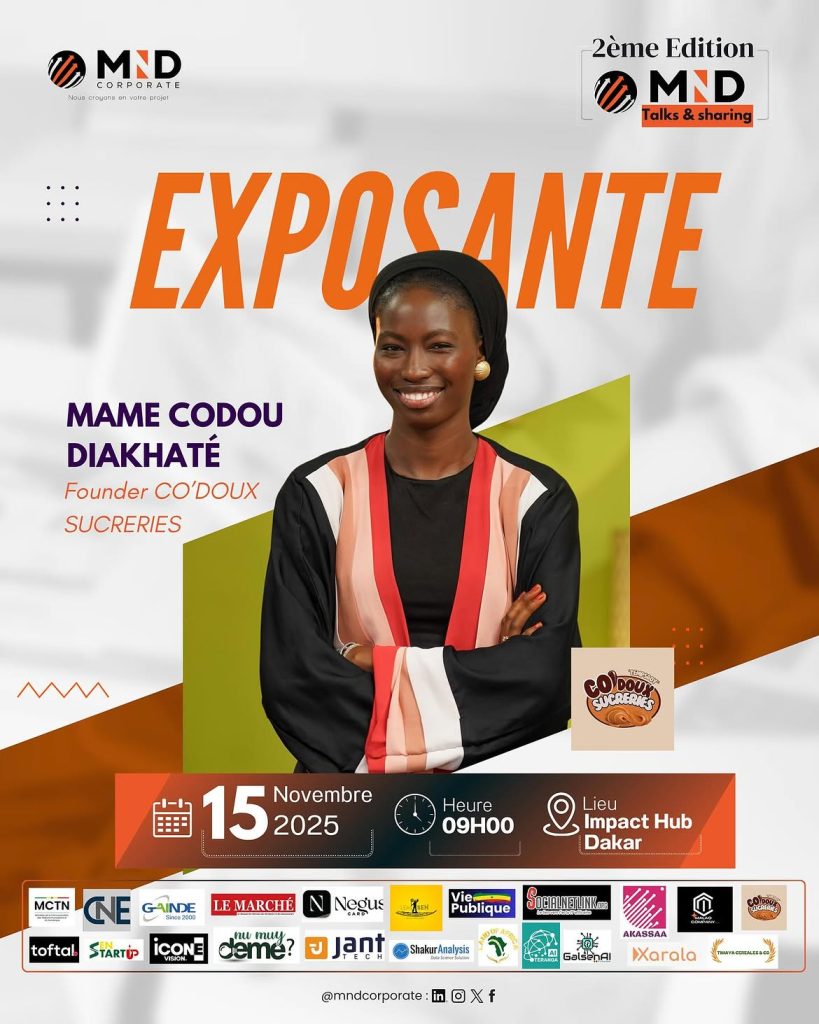 Affiche MND Talks & Sharing — Mame Codou Diakhaté